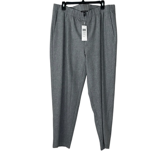 NWT Eileen Fisher Soft Wool Flannel Pleated Tapered Ankle Pants in Gray size XL - Picture 6 of 12